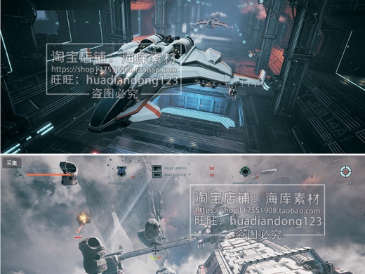 c4d科幻未来空间站 写实场景3d太空宇宙飞船飞艇战舰三维模型素材